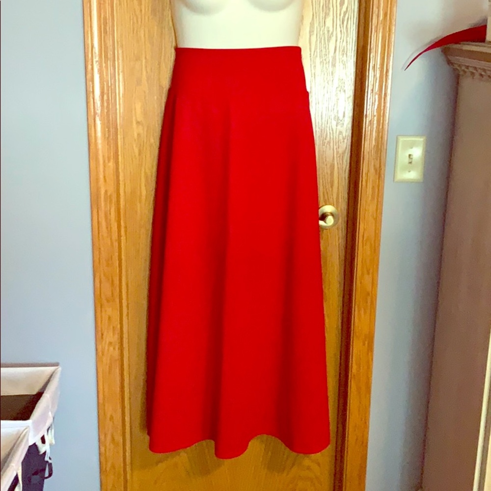Full length red skirt